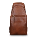 Кожаный однолямочный рюкзак коричневого цвета Ashwood Leather M-53 Tan